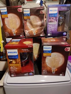 G63 LED Vintage Giant Lightbulbs Philips Lot Of 8