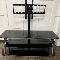 Black Glass TV Stand with Mount