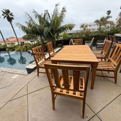 New TEAK Outdoor Patio Wood Furniture Lounge Sunbrella Sectional 
