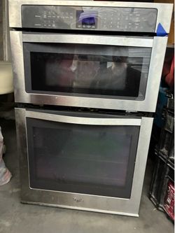 Whirlpool stainless steel wall oven with top microwave oven