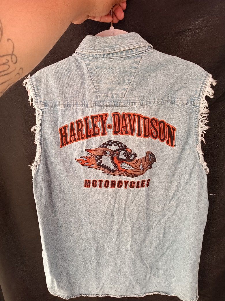 Harley Davidson Biker Denim Jacket
