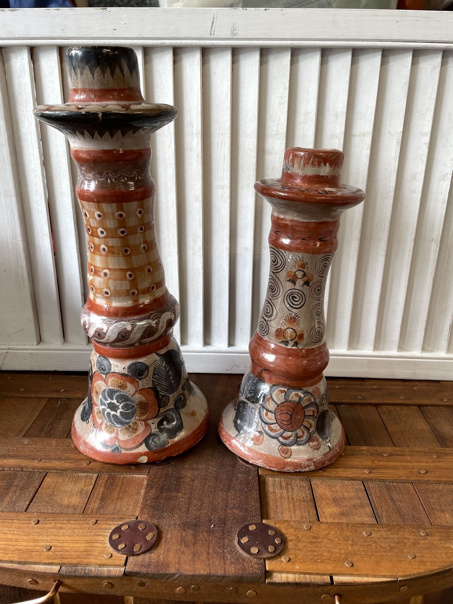 Tonala Mexican Folk Art Candle Holders