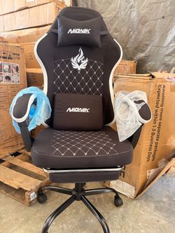 NEW black and white gaming chair with massager