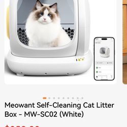 Meowant Self-Cleaning Cat Litter Box - MW-SC02 (White)