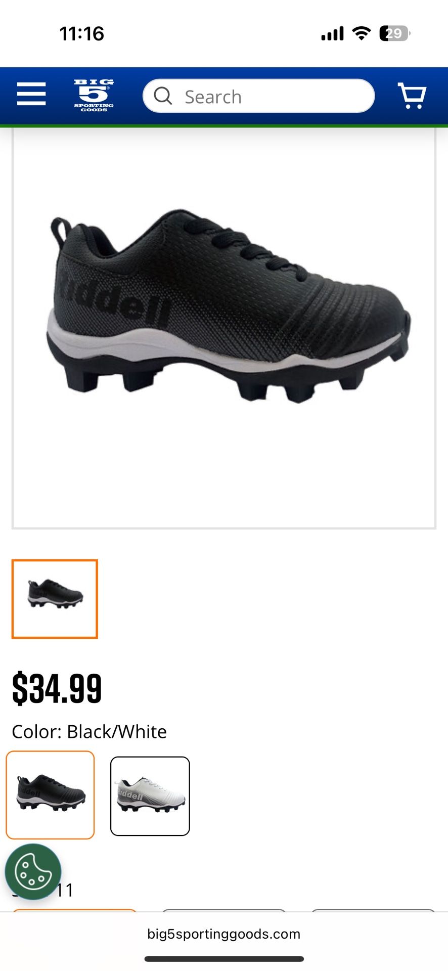 Football Cleats Size 6