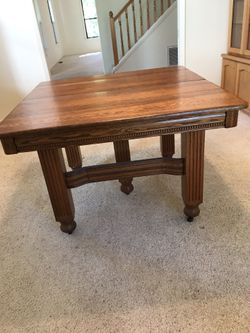 Antique dining room table and chairs