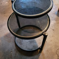 Meta And Glass End Table