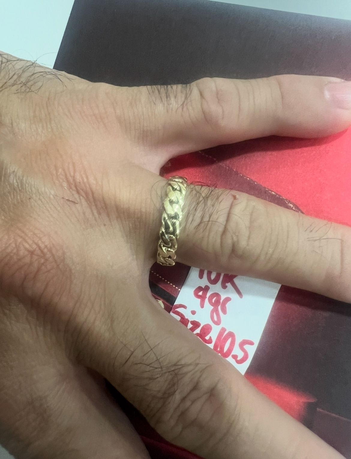 10K Solid Gold 🇨🇺 Links Wedding Ring 4Gr Size 10.5