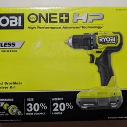 Ryobi One HP 18V Brushless Cordless Drill Driver Kit with 2 Batteries - PBLDD01K 

- NEW