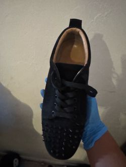 Christian Louboutin Black Suede Spiked Sneaker