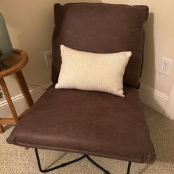 Brown Faux Leather Accent Chair