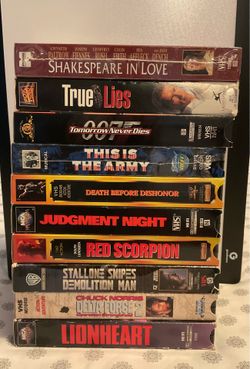 Bundle of 10 VHS Movies