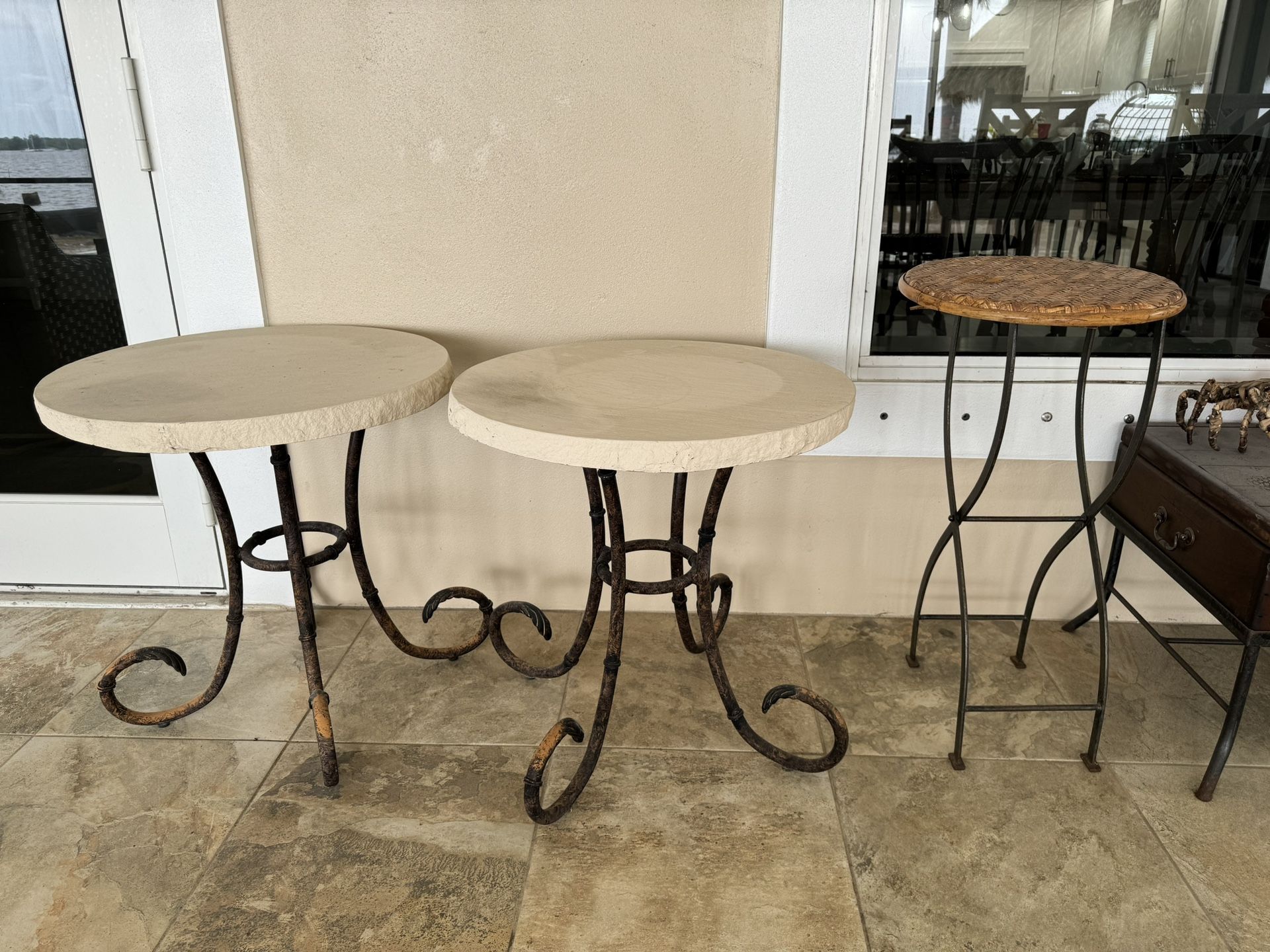 Set Of Three Outdoor Tables