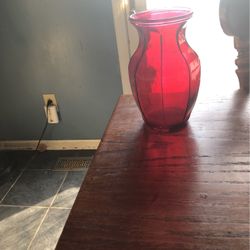 Vintage  Cranberry Mid Century  GGG 2999 Vase 