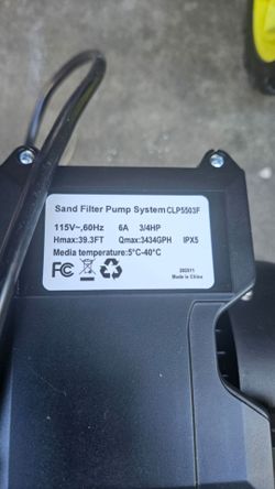 Sand Filter Pump System CLP5503F 3/4HP