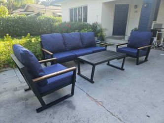 Brand new balloon black aluminum outdoor patio set fully assembled