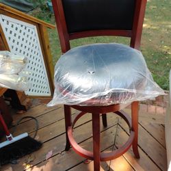 New 2 Wood Swivel backed Stools.