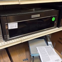 KitchenAid dark stainless steel over the range microwave