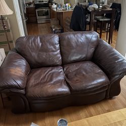 Beautiful Italian Leather Loveseat