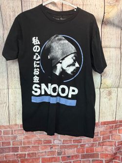 Snoop Dogg Black Graphic T-Shirt, Size L, Short Sleeve