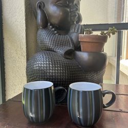Denby-Langley Jet Stripe Mugs (Set of 2)