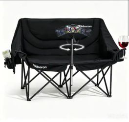 Oversized Double Camping Chair Padded Folding Loveseat