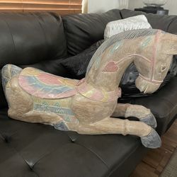 Hand Carved Solid Wood Horse 