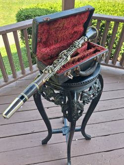 Vintage Mid-Century Clarinet w/ Original Case & Sioux City IA Shop Label - As Is / Decor
