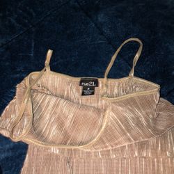 Gold Spaghetti Strap Dress  