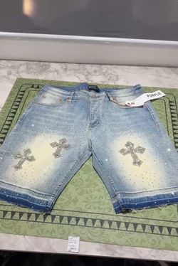 Purple Brand blue denim shorts