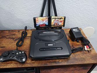 SEGA Genesis Console Model 2 MK-1631 Bundle + Musha, Herzog Zwei (Repro) ■Retro