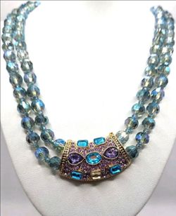 Multi-Strand Crystal Bead Statement Necklace