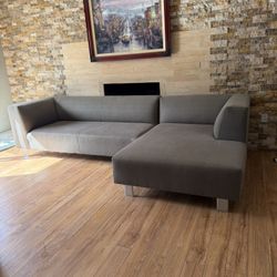 FREE DELIVERY- Room and Board Modern Warm Grey Sectional Sofa 