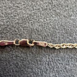 10k Real Gold 24in Hollow Rope Chain