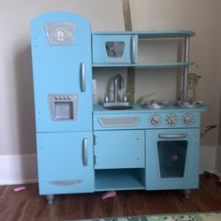 Kidcraft Vintage Play Kitchen wooden blue used