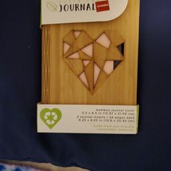 Bamboo Journal Cover 2 Journal Inserts 24 Pg. Each