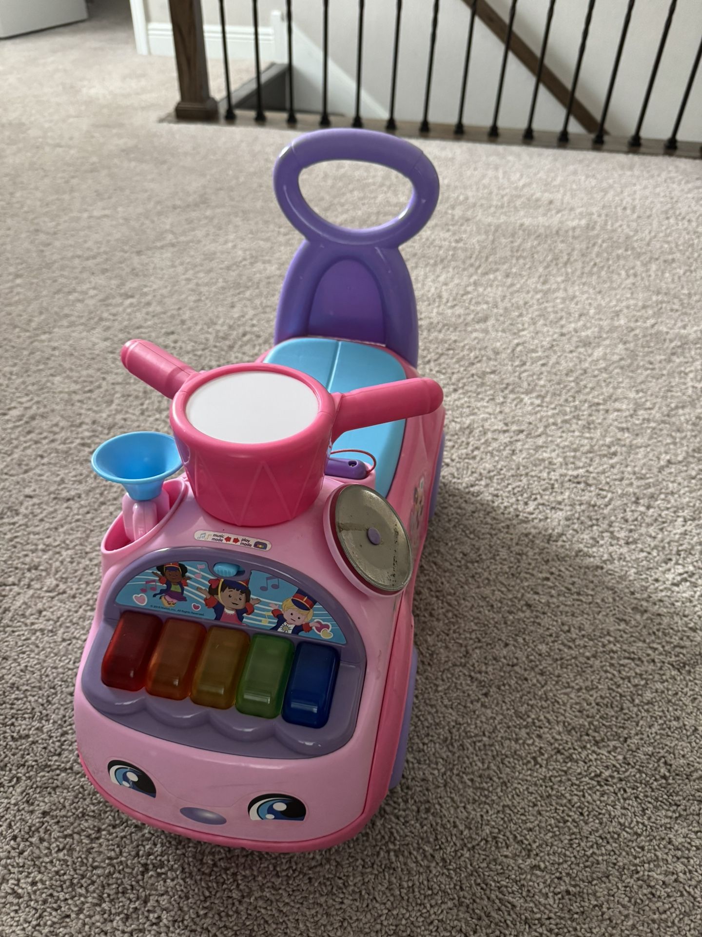 Fisher Price Little People Music Parade Heart Preschool Push Ride-On with Lights and Sounds