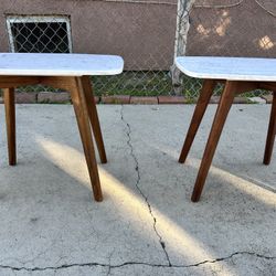 Article Vena Mid Century Modern End Tables Top Marble.