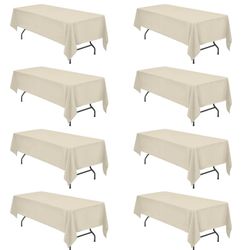 8 Tan Washable Fabric Tablecloths 