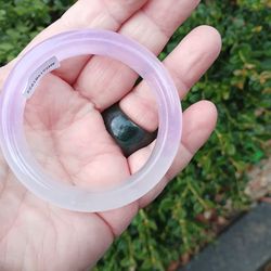Beautiful icy light lavender jade jadeite bangle 56mm.