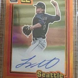 Logan Gilbert 2022 Donruss Optic Retro 1981 Orange Prizm SP Auto /75