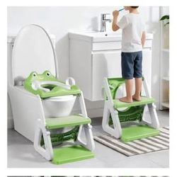 Orzbow Frog Potty Training Seat, Toddler Toilet Seat With Step Stool Ladder, 2-In-1