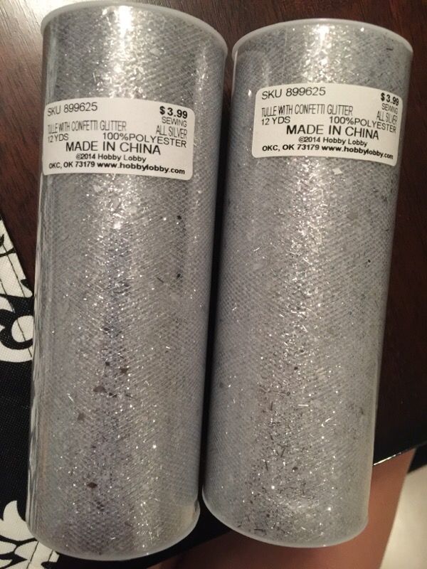 Silver tulle confetti glitter