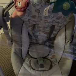 Ingenuity Soothe 'N Delight 6-Speed Portable Baby Swing with Music - Cozy Kingdom, Ages 0-9 Months, Unisex