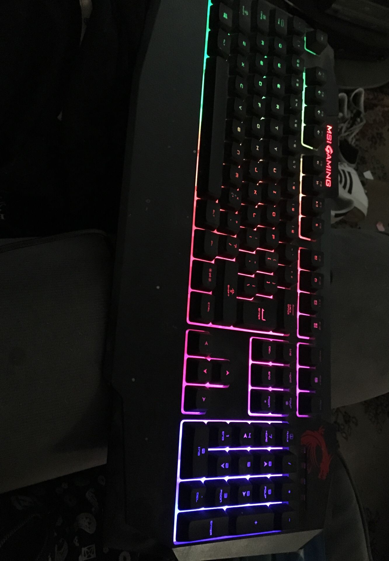 MSI mechanical gaming keyboard with lights