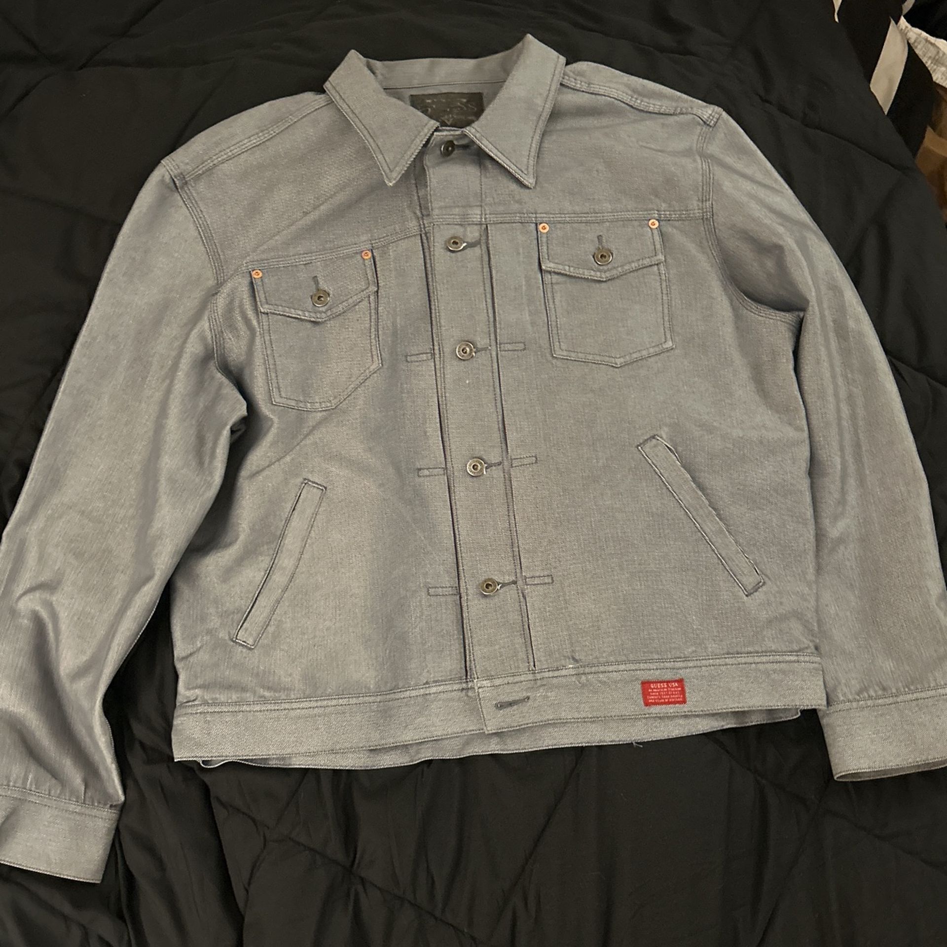 Guess Jacket Button Up Denim 2xl