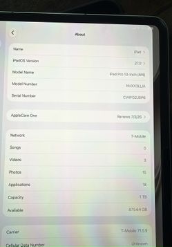 1tb iPad Pro M4 WiFi + Cellular Unlocked