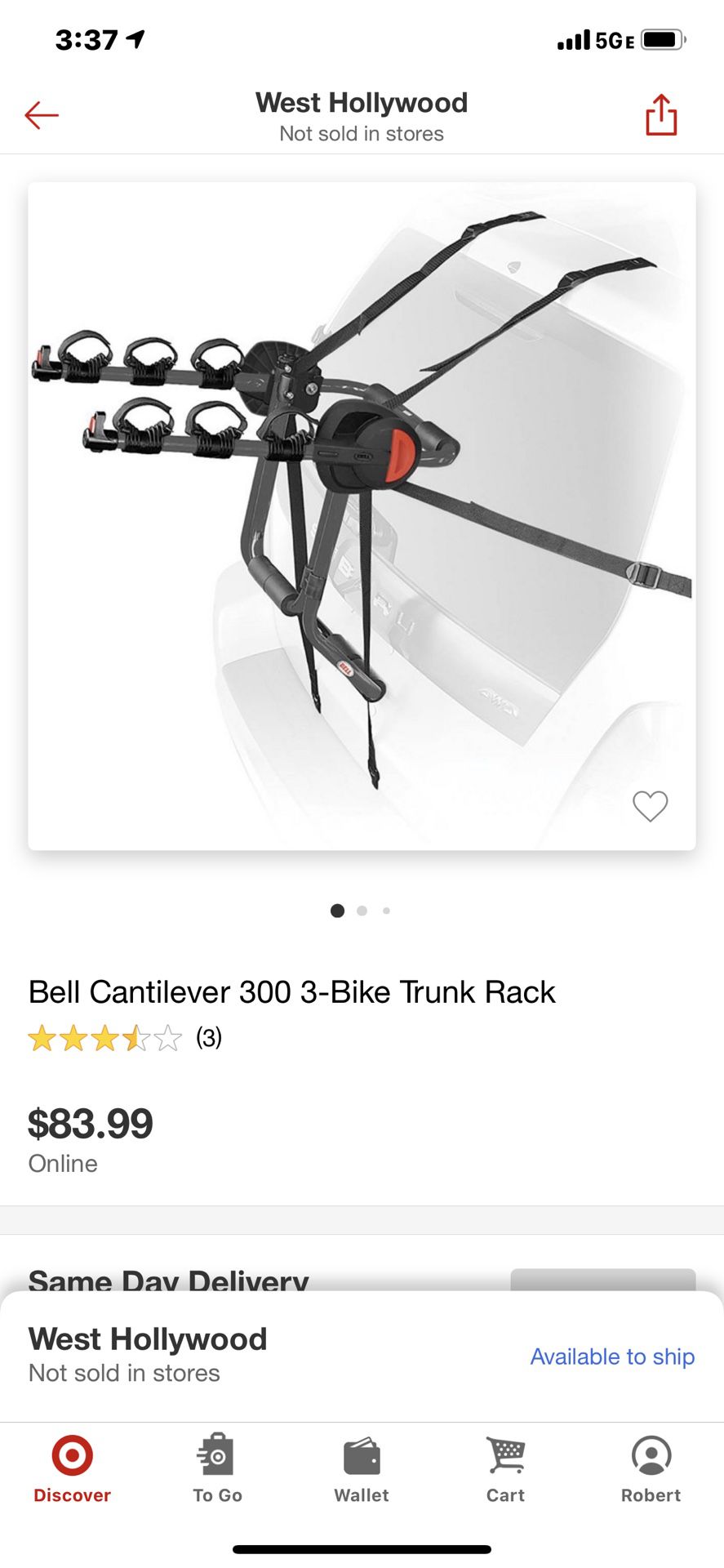 Bell 3 Bike Rack Cantilever