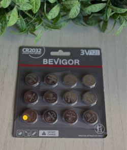 Bevigor CR2032 3V Lithium Batteries 12-Pack