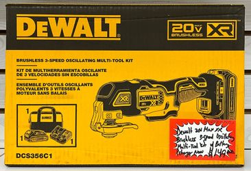 Dewalt 20V Max XR Brushless 3-Speed Oscillating Multi-Tool Kit W/ Battery & Charger New